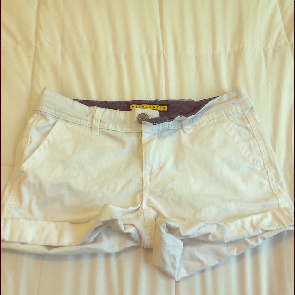 Prince & fox white jean shorts